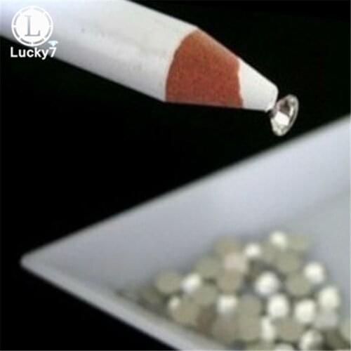 Free Shipping Wooden Dotting Pencils Point Drill Pen For Nail Art Rhinestones Gems Picking Tool Rhinestones Pick Jewelry Setter