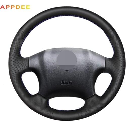 Handsewing Black Artificial Leather Steering Wheel Covers for Hyundai Tucson 2006 2007 2008 2009 2010 2011 2012 2013 2014