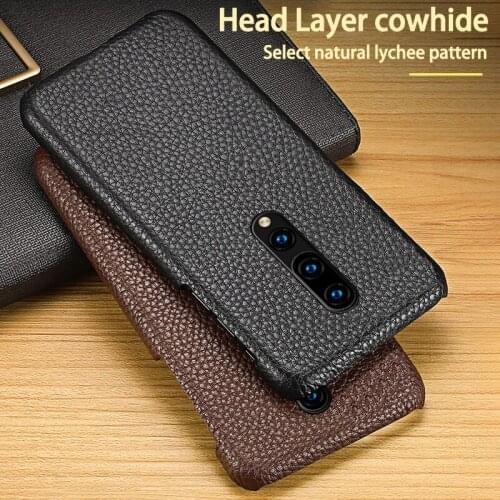 Genuine Leather Phone Case For Oneplus 8 Pro 7 Pro 7T Pro 9 9T 5 5T 3 3T Case Litchi Texture Back Cover Luxury Cowhide Funda