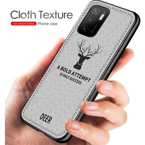 Poko M 3 Pro Case 3D Deer Pattern Classic Fabric Cloth Back Cover For Xiaomi Little Poco M3 Pro M3Pro Soft Silicone Bumper Coque