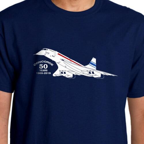 Aeroclassic Concorde 50Th Anniversary First Flight T-Shirt New Men 2019 Fashion Summer Casual Short Sleeve Design T Shirt