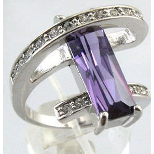 Hot selling>@@ Wholesale price 16new ^^^^Noblest tibet silver purple opal ring 6-9# -Bride jewelry good