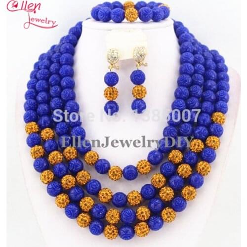 Graceful Carved African Nigerian Wedding Beads Jewelry Set Coral Jewelry Set Coral Necklace Bracelet Earrings Sets WS1955