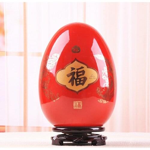 Jingdezhen ceramic vase decoration red rich lucky egg knobbing modern fashion