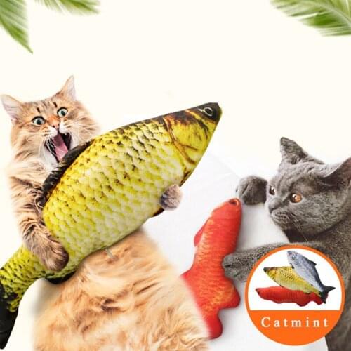 Catnip grass cat fish toy plush stuffed cat toy scratching dog toy fish shaped lovely pet cats catnip scratch resistance 1 pcs