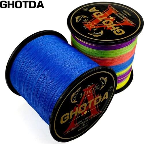 GHOTDA 1000M 500M 300M 4 Strands Braided Fishing Line Multifilament 100% PE Japanese Technology Super Strong Fly Fishing Line