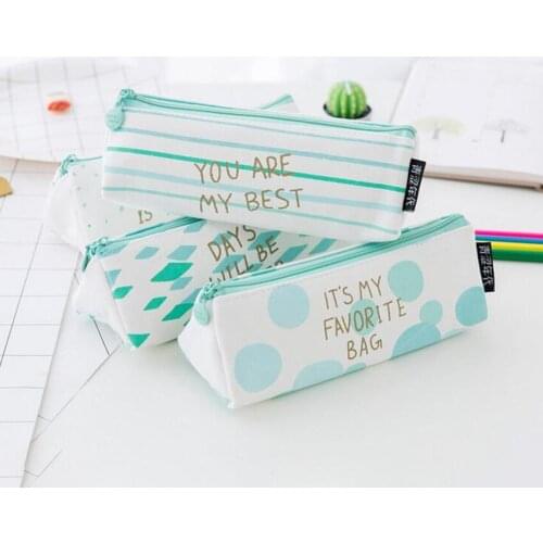 M127 Women Purses Fresh And Natural Stripe Inverted Trapezoid Pencil Box Pencil Large Triangle Style Bag