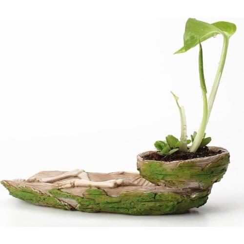 Mini Flower Pot Bone Planter Resin Skeleton Succulent Pot for Home Office Desk Decoration