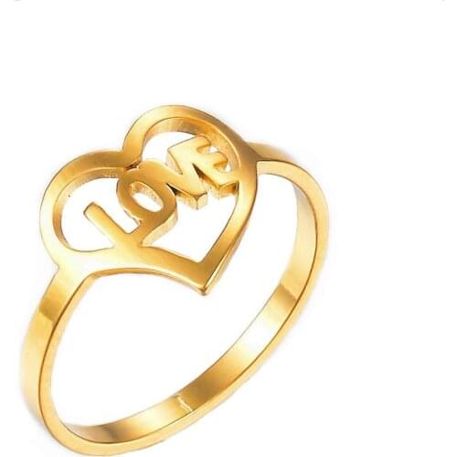 2020 New Ladies Stainless Steel Ring "Love" Logo Fashion Style Jewelry