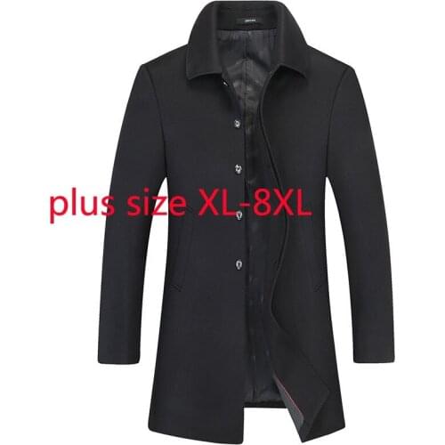 New Arrival Fashion Suepr Large Autumn Winter Men Long Windbreaker Thick Coat Thick Casual Plus Size XL2XL3XL4XL 5XL 6XL 7XL 8XL
