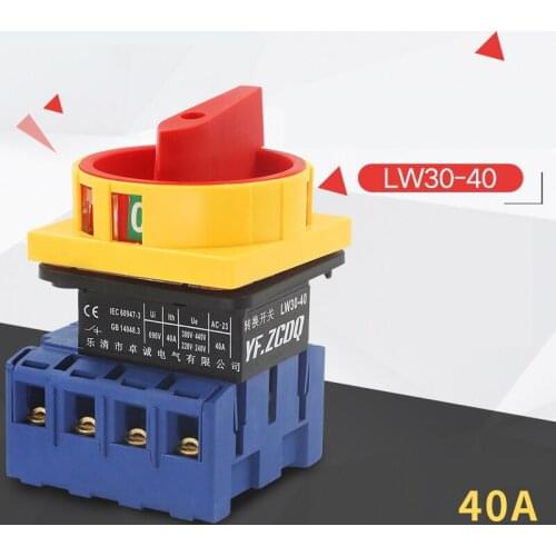 40A 63A 4P 380V Changeover Switch Cam switch Main Contro 4 Wire Machine Tool Air Conditioning Power Cut Off