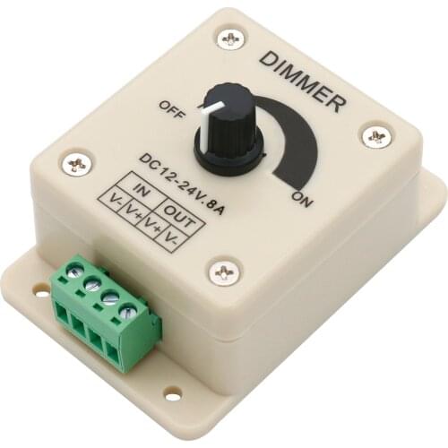 DC12V DC24V LED Dimmer Switch Driver LED 8A Voltage Regulator Adjustable Controller For LED Strip Light and Dark Switch
