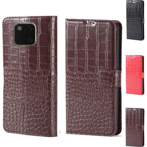 Luxury Crocodile design Flip Leather Wallet Phone Case For Huawei Mate 20 Pro Stand Function Phone cover card slot