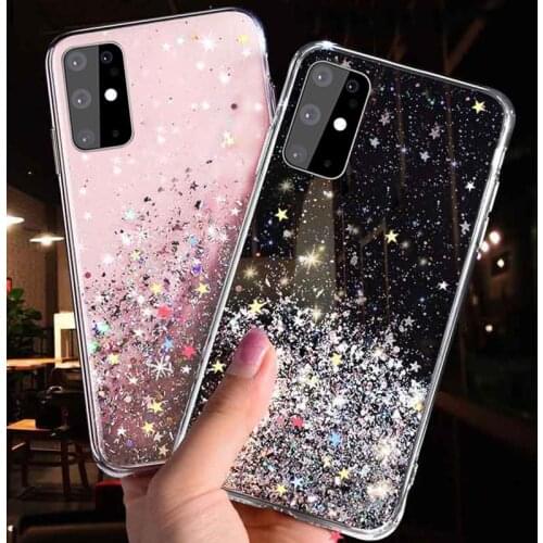 For Samsung Galaxy A51 A20 A30 A40 A50 A60 A70 A10S A20S A30S A01 A21 A72 A71 A10 Case Glitter Star Sequin TPU Silicone Cover