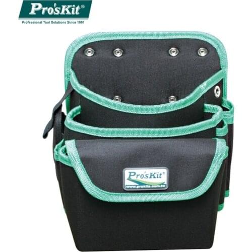 ProsKit Tool Bag Multi-layer Canvas Water Repellent Tool Holster Repair Woodworking Storage Pouch Electric Drill Waist Bag