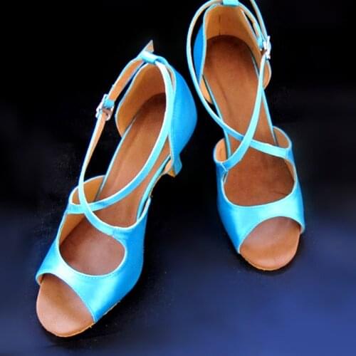 Evkoodance Woman Latin Dance Shoes Ladies Girls Satin Soft Dancing Shoes For Women Jazz Ballroom Salsa Dance Shoes 5 Colors 7cm