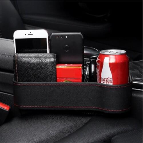 Universal Auto Car Interior PU Leather Seat Gap Storage Box Organizer Cup Phone Coin Holder Crevice Tidying Pocket Save Space
