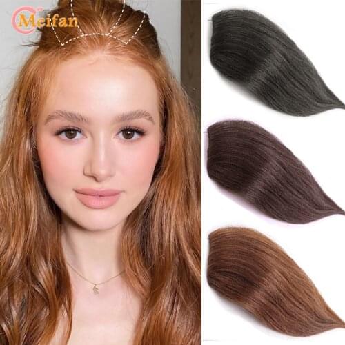 MEIFAN Short Fluffy Pad Hair Pieces Invisible Clip in Hair Extension Pad High Hair Pieces Synthetic Natural Fake Hairpieces