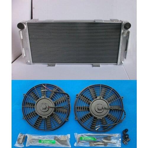 High Quality Aluminum Radiator + 2*FAN For FORD GT40 V8 Manual 1964-1969 1964 1965 1966 1967 1968 1969