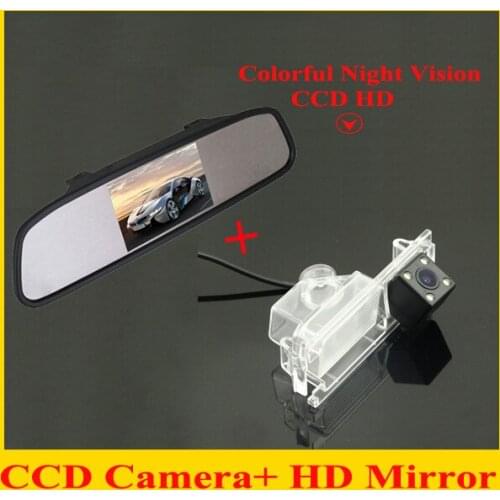 4.3"car monitor mirror TFT LCD 800*480 + car rear view backup camera for Kia K2 Rio Hatchback Kia Ceed 2013 car parking camera