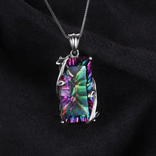 Fashion Colour Geometric Cut Sparkling Diamond Pendant Necklace for Women 925 Silver Wedding Engagement Jewelry Amber Pendant