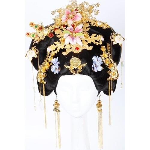 Li Yugang Cross-gender Hair Wig Cosplay Tang Princess Yang Guifei Stage Performance Female Hair Wig TV Play with Hair Accessory