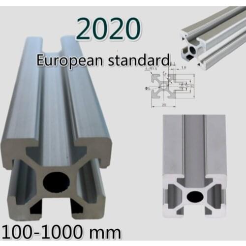 100-1000 mm aluminum profile 2020 European standard anodized linear guide for DIY CNC 3d printer table