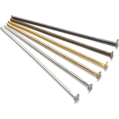 200pcs/lot Metal Flat Head Pins 18-40mm (21 gauge) Headpin Needle For DIY Making Earring Bracelet Necklace Jewelry Findings