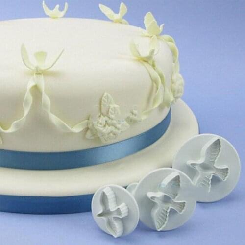 3pcs/set Doves Cookie Cutters Cake Cookie Mold Cake Bread Decorating Sugarcraft Mold Cookie Plunger Cutters Tools Cake Tools