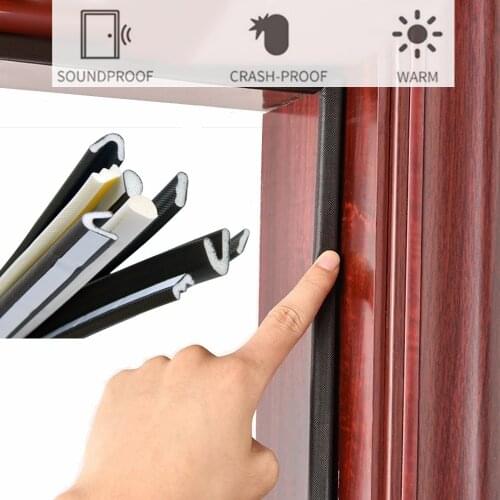 5M Self Adhesive Door Window Sealing Strip Acustic Foam Weather Stripping Door Seal Gap Filler Soundproof Foam Window Hardware
