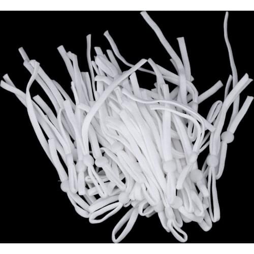 50Pcs Flat Mask Elastic Band Rope with Buckle Ear Hanging Rope Adjustable DIY Mask Stopper Ear Cord Drawstring Button with Rope