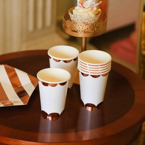 8pcs Disposable Tableware Paper Cups Wedding Birthday Baby Shower Party Drink Cup Decor Supplies