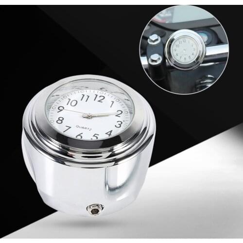 VGEBY 7/8" 1" Motorcycle Handlebar Mount Watch Precise Time Keeping Dial Clock White