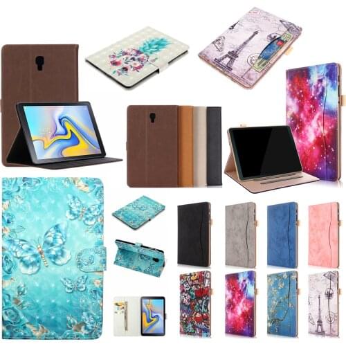 Flip Stand PU Leather Skin Shell Funda Capa Case For Samsung Galaxy Tab A 10.5 T590 T595 T597 SM-T590 SM-T595 Tablet Coque Cover
