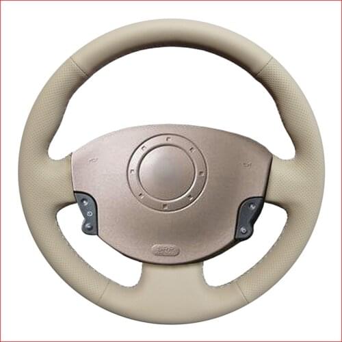 Artificial Beige Leather Steering Wheel Cover for Renault Megane 2 2003-2008 Kangoo 2008 Scenic 2 2003-2009
