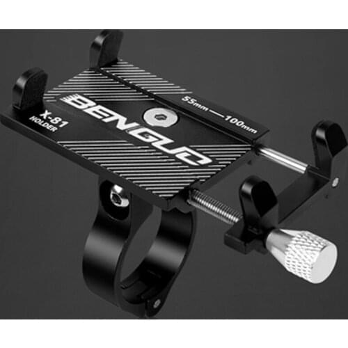 Aluminum Alloy Bicycle Phone Holder Motorcycle Handlebar Mount for 3.5-6.2" Smart Phone for iPhone Xs Max Xr 11 Samsung Xiaomi