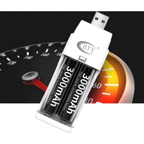 For AA/AAA Ni-MH Alloy Ni-Cd Rechargeable Batteries Durable 2-slot IC Controlled USB Battery Charger Value Plus Purchase