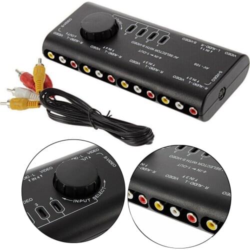 Home Signal Splitter Selector ABS Professional Switch Box TV DVD Easy Apply 4 In 1 Out Audio Video Stable Anti Interference