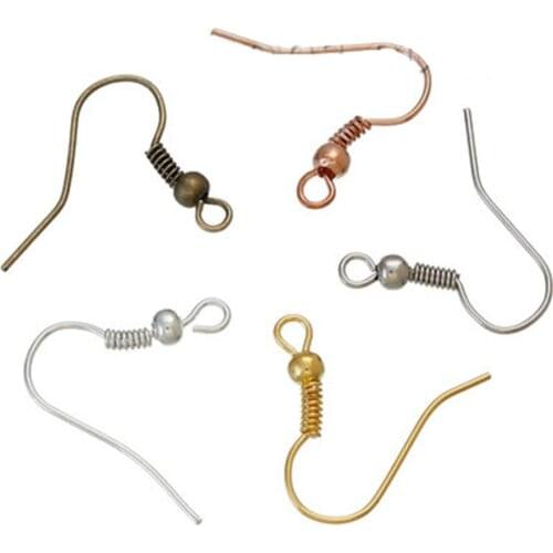 DoreenBeads Zinc Based Alloy Ear Wire Hooks Earring Findings DIY Making Drop Earrings Jewelry Accessories,18x19mm,200-250PCs