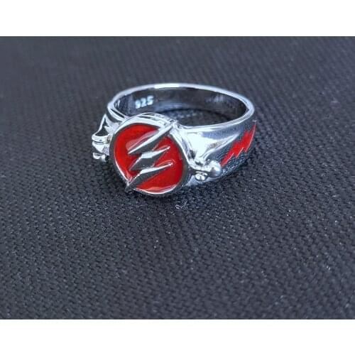 925 Sterling Silver The FLASH Ring Open Cover Superhero Ring Jewelry
