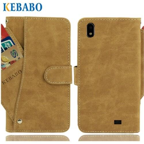 Leather Wallet Prestigio Muze V3 LTE Case 5" Flip Vintage Leather Front Card Slots Cases Cover Business Phone Protective Bags