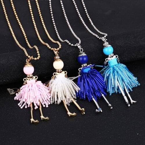 Bohopan New Design Doll Necklace For Women Elegant Navy Dress Alloy Pendants Necklaces Fashion Jewelry Girls Gifts Accessories