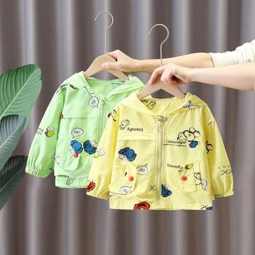 2021 Spring Autumn Baby Girls Casual Jackets Hooded Outerwear Kids Clothes Windbreaker Children Clothing Toddler Boy girl Coat