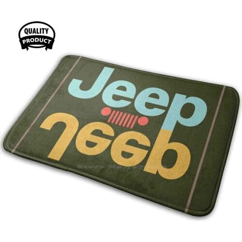 Square Vintage Stickers Soft House Family Anti-Slip Mat Rug Carpet Army Offroad Camping Outdoor Freedom Logo Wild Forest Travel