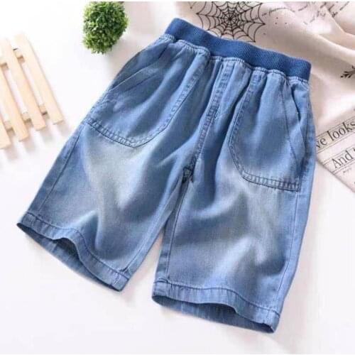 JY Boys' Summer Boys Denim Wear Big Childrens Five-Point Pants Loose Thin 110-160