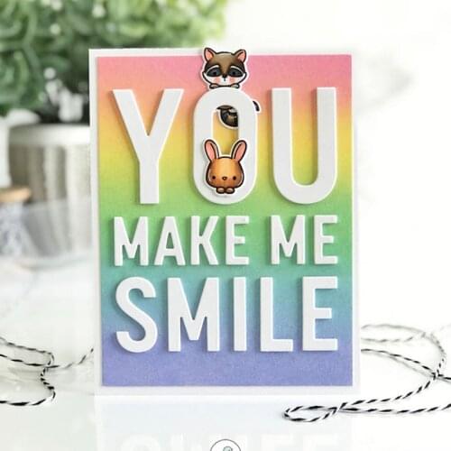 You Make Me Smile Letter Metal Cutting Dies Cut Die Mold Card Scrapbook Paper Craft Knife Mould Blade Punch Stencils 2021 New