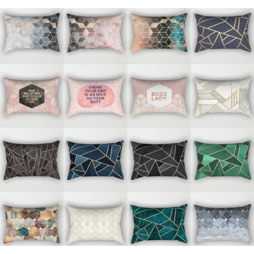 Marbling Style Fashion Simple Cushion Rectangular Sofa Cushion Lumbar Pillow Cushion Pillow Double-Sided Pattern decorative