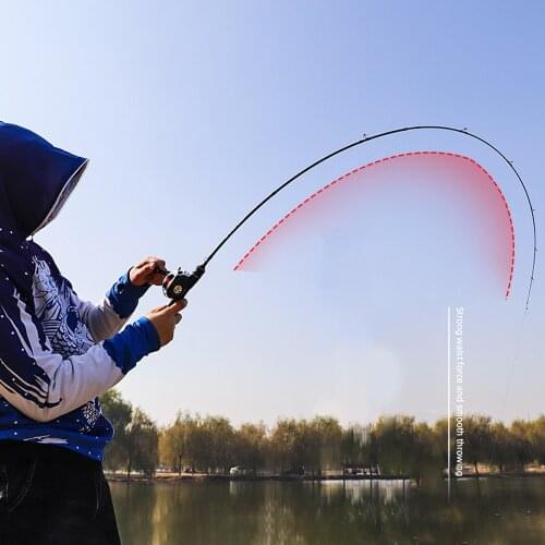 Spinning Fishing Rod and Reel Combo Set Travel 2 Sections Casting Lure Pole 7.1:1 17+1BB Baitcasting Fishing Wheel Wooden Handle