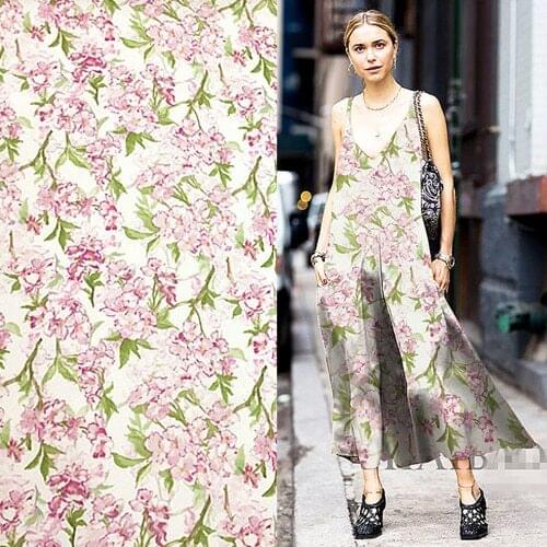 New arrival pure silk georgette gauze silk fabric 11momme 106cm width floral print,SCG567