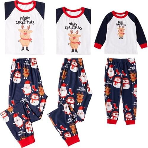 New Family Christmas Pajamas family Christmas father mother boy girl kid pajamas Pig Printed 2pcs kids mens womans pajamas